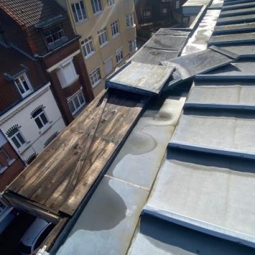 Dessus de mur zinc inter cheminee toiture lille hauts de france