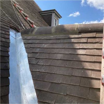 Noue zinc toiture tuile plate ICToiture007