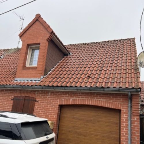 Réparation gouttière zinc inter cheminée toiture Lille hauts de France