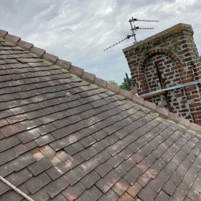 arêtier tuile inter cheminee toiture nord