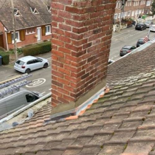 entourage cheminée en zinc et plomb ictoiture