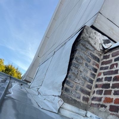 reprise de relevés d'étanchéité inter cheminee toiture nord